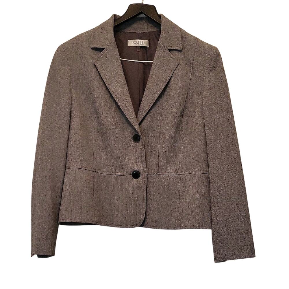 Kasper Gray Tailored Blazer Professional Suit Jacket Size 16